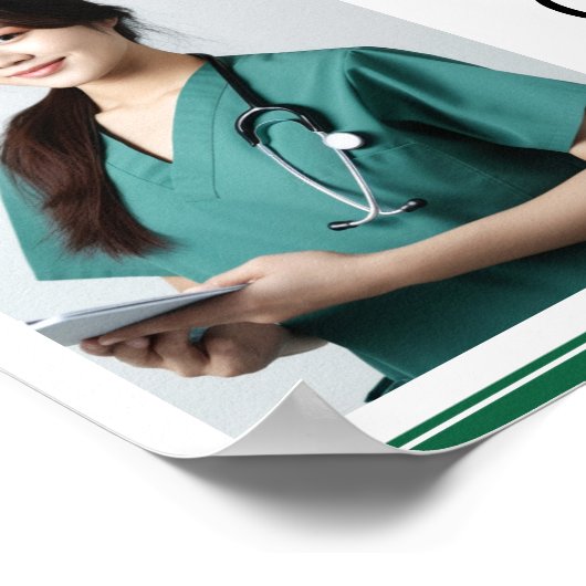 Aangepaste groene medische school foto afstudeerfe poster (Hoek)