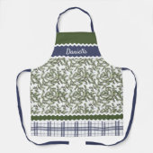 Aangepaste groene naalden blauwe jeneverbessen schort (Voorkant)