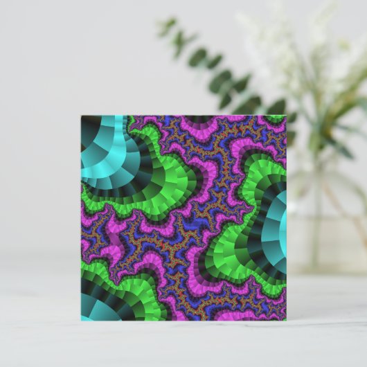 Aangepaste groene Paarse uitnodiging tot het indie (Staand voorkant)