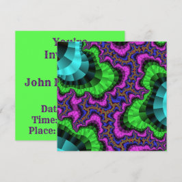 Aangepaste groene paarse uitnodiging voor Gear