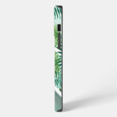 Aangepaste groene palmbladeren tropisch zomerpatro iPhone hoesje (Linkerkant)