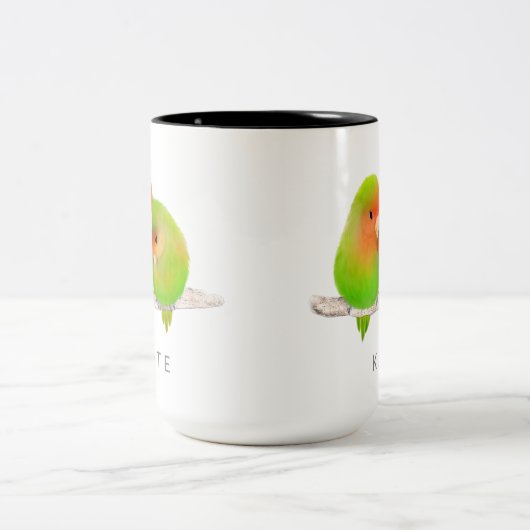 Aangepaste groene parrots Lovevogels Bird Mok (Center)