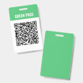 Aangepaste groene pas Covid Veilige Ticket PVC Bad Badge (Voor- en achterkant)