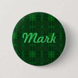 Aangepaste Groene Plaid Button