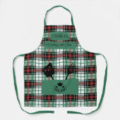 Aangepaste Groene Plakken met Kookgerei Pocket Schort (Voorkant)