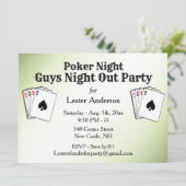 Aangepaste groene pokeravond-feestuitnodiging kaart (Staand voorkant)