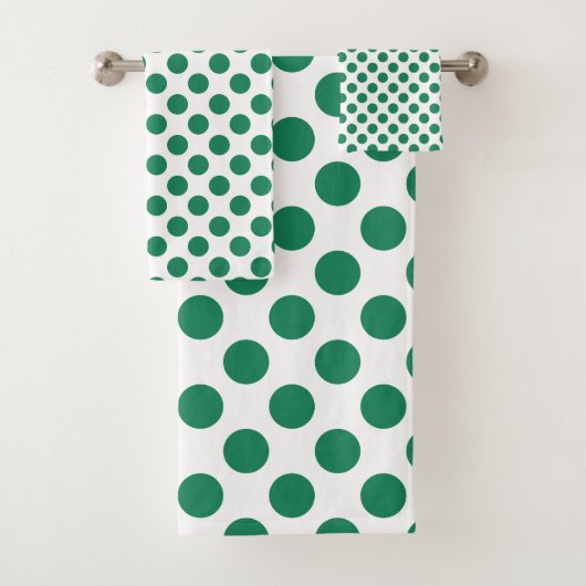 Aangepaste groene polka badhanddoekenset bad handdoek (Insitu)