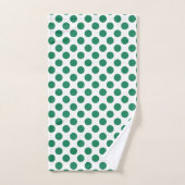 Aangepaste groene polka badhanddoekenset bad handdoek (Handdoek)