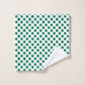 Aangepaste groene polka badhanddoekenset bad handdoek (Wasdoekje)