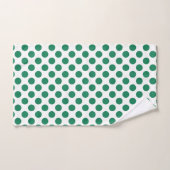 Aangepaste groene polka badhanddoekenset bad handdoek (Handdoek)
