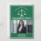 Aangepaste Groene Recht School Afstuderen Fotofees Kaart (Voorkant)