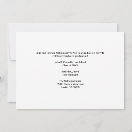 Aangepaste Groene Recht School Afstuderen Fotofees Kaart (Achterkant)