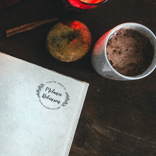 Aangepaste groene ronde Botanisch uit de bibliothe Zelfinktende Stempel