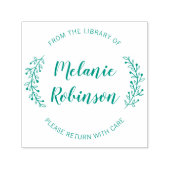 Aangepaste groene ronde Botanisch uit de bibliothe Zelfinktende Stempel (Design)