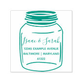 Aangepaste groene rustieke Mason Jar retouradres Zelfinktende Stempel (Design)
