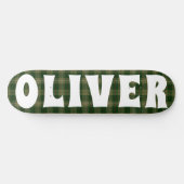 Aangepaste groene Schotse tartan dambord Persoonlijk Skateboard (Horizontaal)