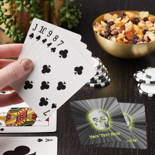 Aangepaste groene schuifkaarten voor schedel pokerkaarten (Insitu)