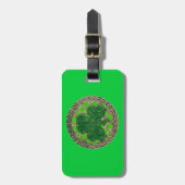 Aangepaste Groene Shamrock Celtic Knots Bagagelabe Bagagelabel (Voorkant verticaal)