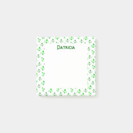 Aangepaste groene Shamrock Pattern-stickies Post-it® Notes