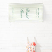 Aangepaste groene streep bruiloft welkom bruidsfee spandoek (Insitu)