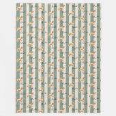 Aangepaste Groene Streep Gouden Doodle Pet Naam Fleece Deken (Voorkant)