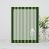Aangepaste groene strepen kalm Jouw tekst houden (Staand voorkant)