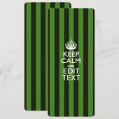Aangepaste groene strepen kalm Jouw tekst houden (Voorkant / Achterkant)