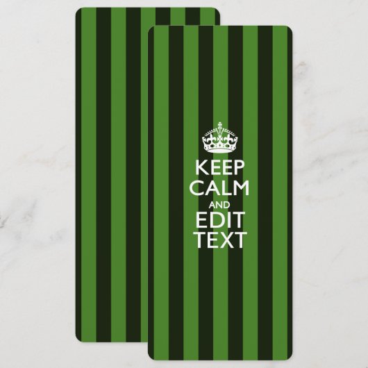 Aangepaste groene strepen kalm Jouw tekst houden (Voorkant / Achterkant)
