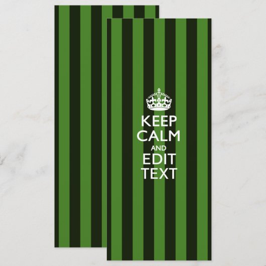 Aangepaste groene strepen kalm Jouw tekst houden (Voorkant / Achterkant)