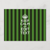 Aangepaste groene strepen kalm Jouw tekst houden Briefkaart (Voorkant)