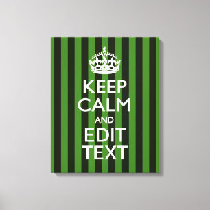 Aangepaste groene strepen kalm Jouw tekst houden Canvas Afdruk