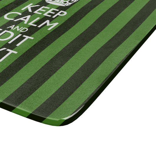 Aangepaste groene strepen kalm Jouw tekst houden Snijplank (Hoek)