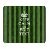 Aangepaste groene strepen kalm Jouw tekst houden Snijplank (Voorkant)