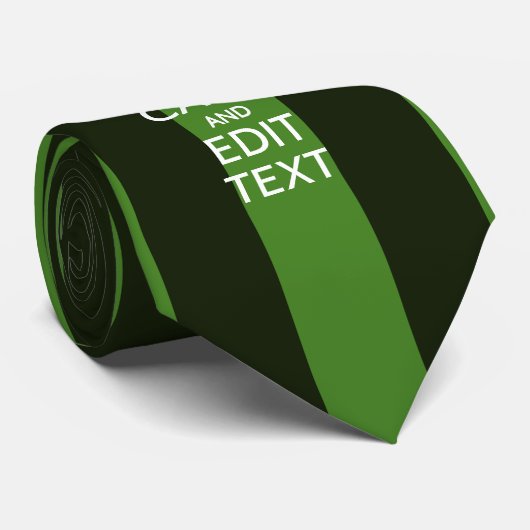 Aangepaste groene strepen kalm Jouw tekst houden Stropdas (Opgerold)