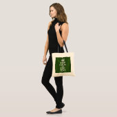 Aangepaste groene strepen kalm Jouw tekst houden Tote Bag (Voorkant (model))