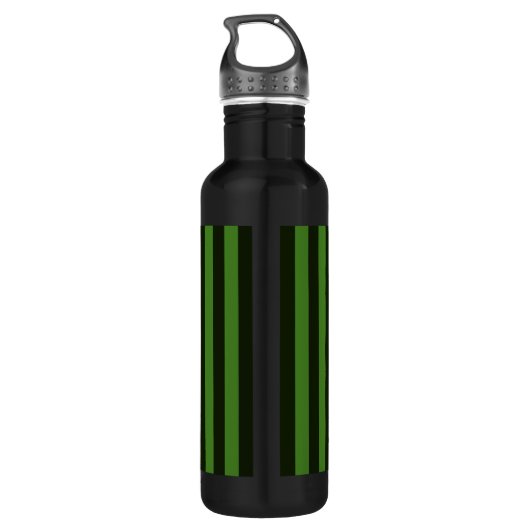 Aangepaste groene strepen kalm Jouw tekst houden Waterfles (Achterkant)