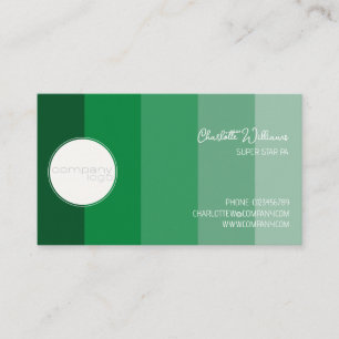 AANGEPASTE GROENE STRIPE KLEUR ROND COMPANY LOGO VISITEKAARTJE