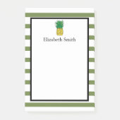 Aangepaste groene strippes ananas post-it® notes (Voorkant)