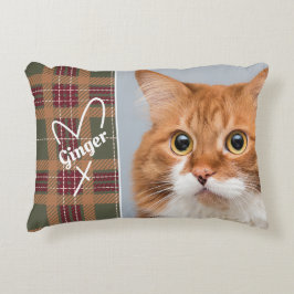 Aangepaste groene Tartan foto Accent Kussen