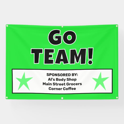 Aangepaste groene teambanner spandoek (Horizontaal)