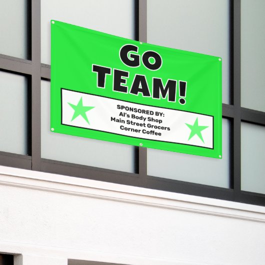 Aangepaste groene teambanner spandoek (Buitenkant Gebouw)
