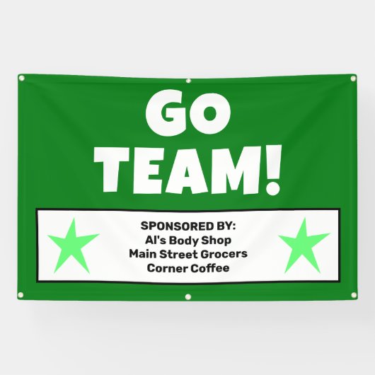 Aangepaste groene teambanner spandoek (Horizontaal)