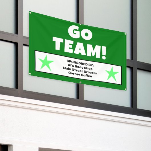 Aangepaste groene teambanner spandoek (Buitenkant Gebouw)