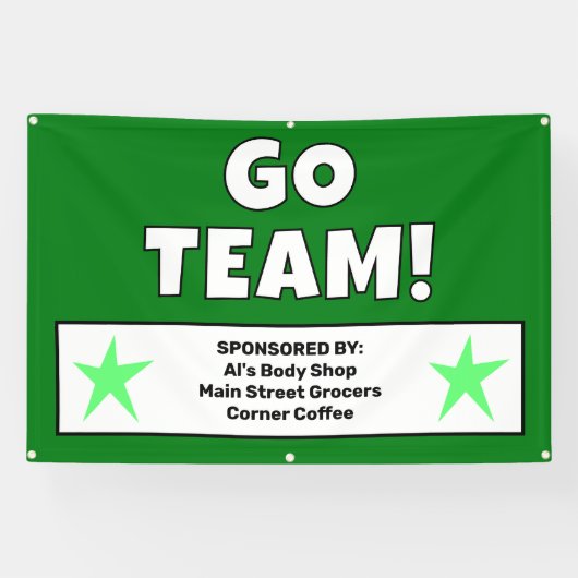 Aangepaste groene teambanner spandoek (Horizontaal)