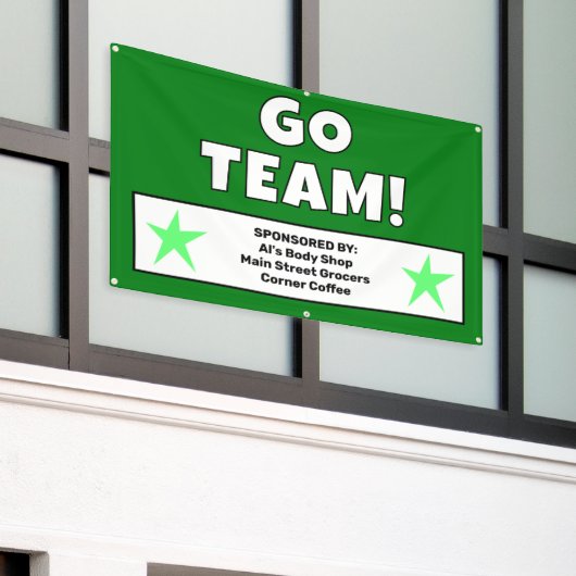 Aangepaste groene teambanner spandoek (Buitenkant Gebouw)