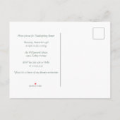 Aangepaste Groene Thanksgiving Dinner Party Pompoe Uitnodiging Briefkaart (Achterkant)