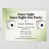 Aangepaste groene titel Poker Night-feestuitnodigi Kaart (Voorkant / Achterkant)