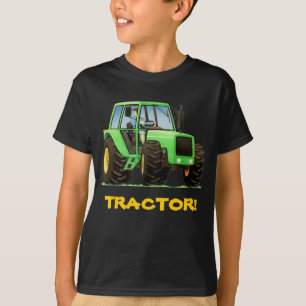 Aangepaste groene tractor kind t-shirt