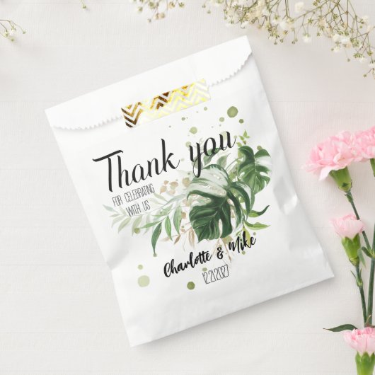 Aangepaste Groene Tropische Huwelijk Dank u Gift Bedankzakje (Gezegeld)