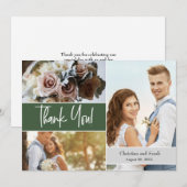 Aangepaste groene trouwfoto's Dank je wel Kaart (Voorkant / Achterkant)